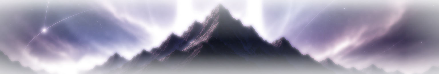 A dark Moujave mountain landscape beneath a violet sky.